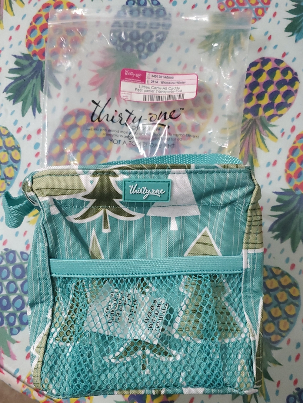 thirty-one Teal and Green Tree Pattern Carry-All Caddy